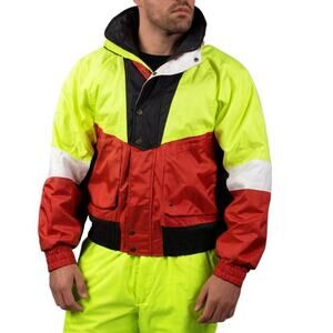 VTG BOULDER GEAR SERA 5 Ski Jacket Neon Colorblock Thinsulate Y2K 90s XL